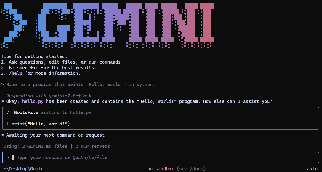 Gemini CLI in the terminal