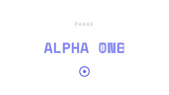 Mid-transition golden baseline frame 30 of the png-sequence fixture: the word ONE morphing toward TWO with visible ghosting in the indigo title