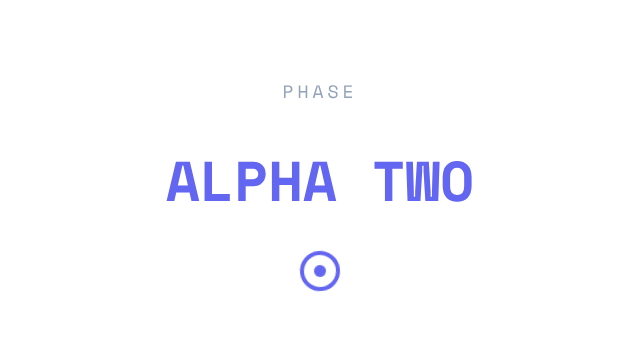 Final golden baseline frame 60 of the png-sequence fixture: the words PHASE and ALPHA TWO in indigo type above a circular icon on a transparent background