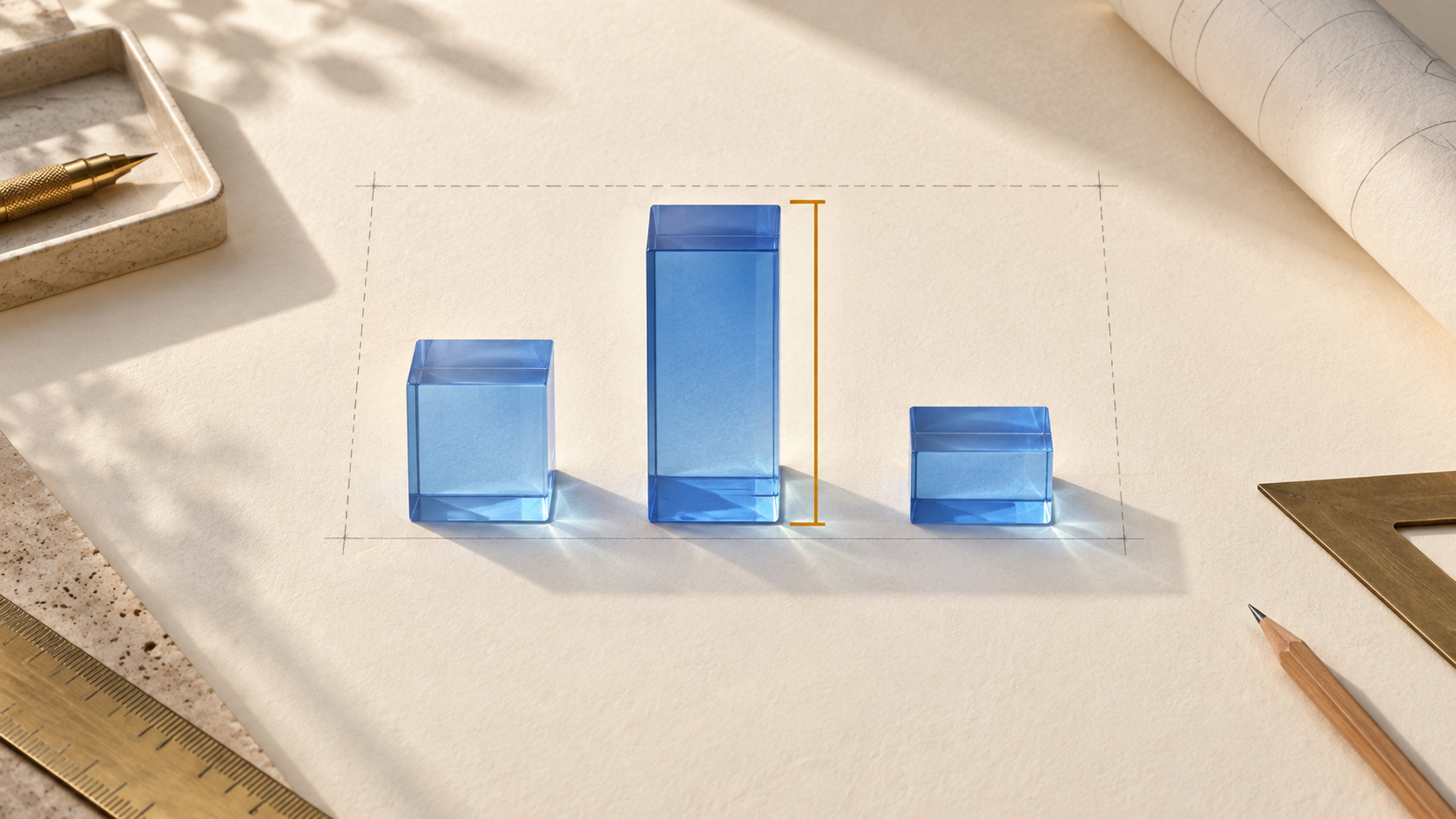 Editorial illustration of translucent timing bars with one bar singled out, a metaphor for maximum versus sum